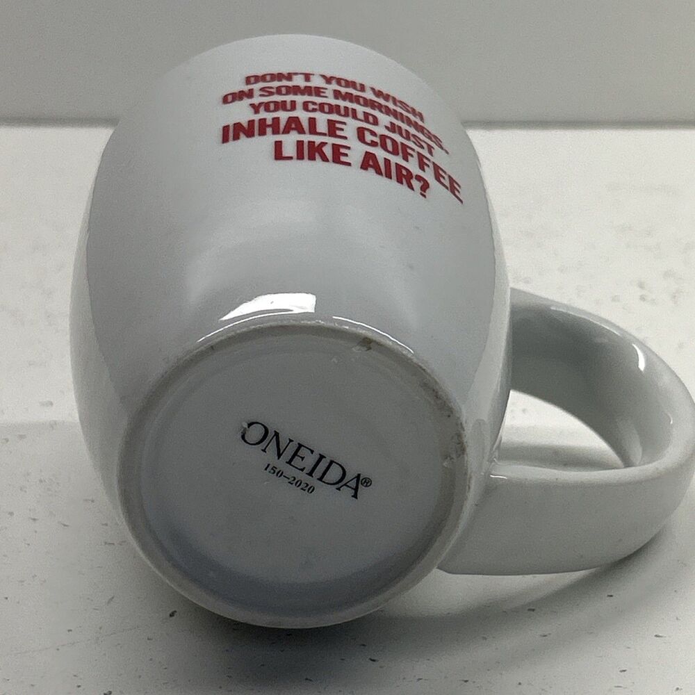 Denny’s Restaurant ONEIDA Coffee Mug “Inhale Coffee Like Air ” Clean - Picture 3 of 3